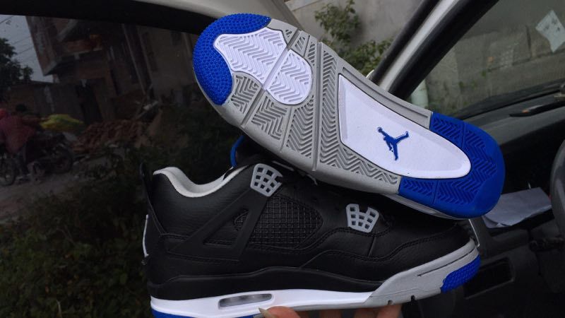 New Air Jordan 4 Black Roayl Blue Shoes