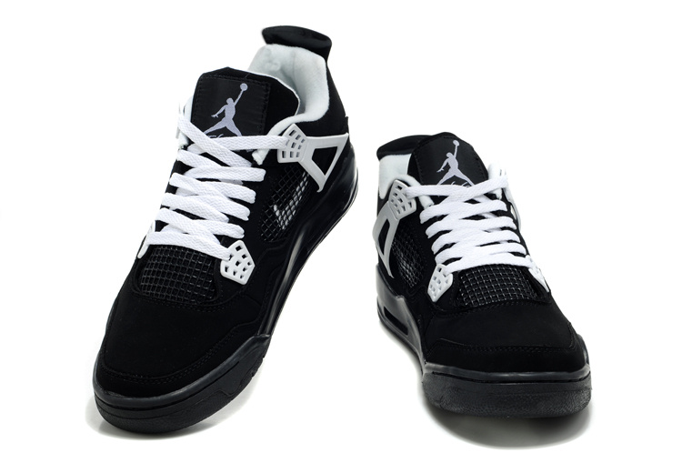 Air Jordan Retro 4 Black White Logo