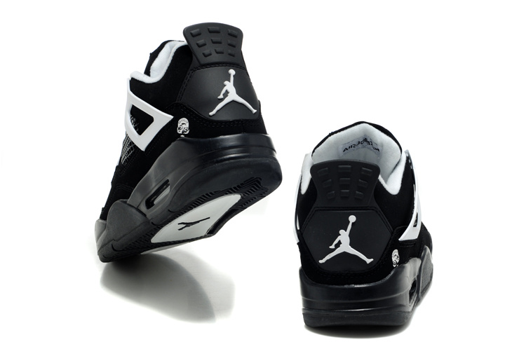 Air Jordan Retro 4 Black White Logo