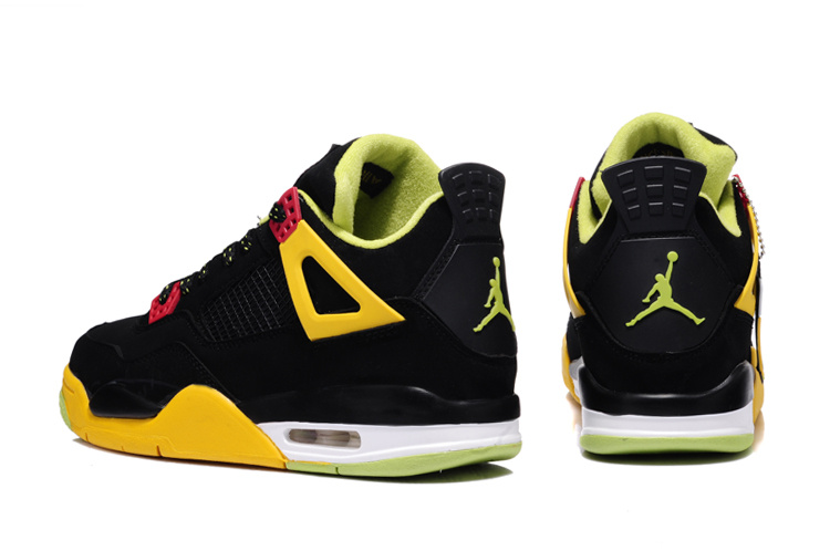 2013 Air Jordan 4 Black Yellow Shoes