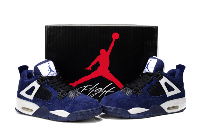 2013 Air Jordan 4 Dark Blue White For Women