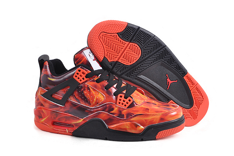 New Air Jordan 4 Flaming Red Black Shoes