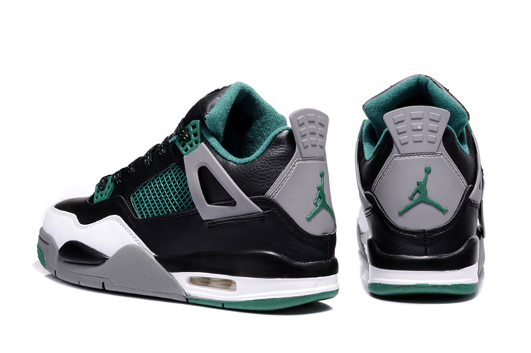 2013 Air Jordan 4 Grey Green Black White Shoes