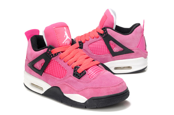 2013 Air Jordan 4 Pink White For Women - Click Image to Close