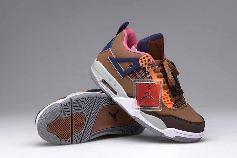 New Air Jordan 4 Retro Grey Brown Shoes - Click Image to Close