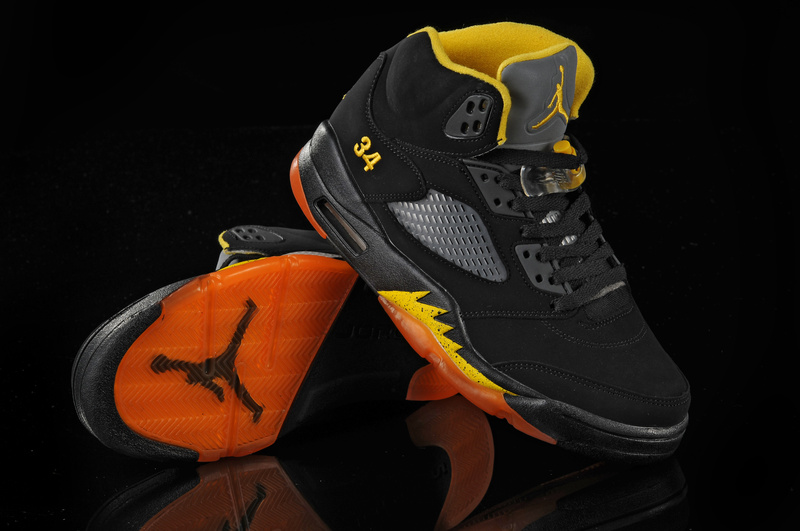 Jordan 5 Retro Black Orange Yellow - Click Image to Close