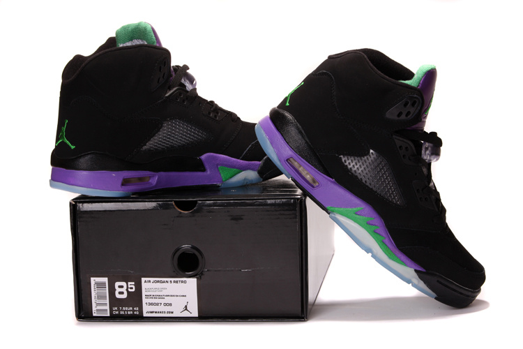 2013 Air Jordan 5 Black Purple Shoes