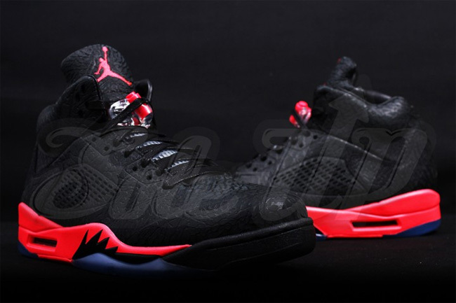 2015 Air Jordan 5 Black Red - Click Image to Close