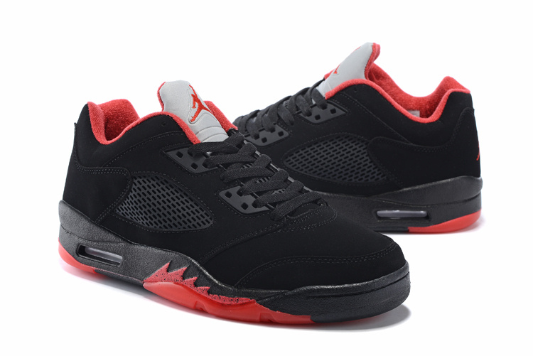 New Air Jordan 5 Low Black Red Shoes