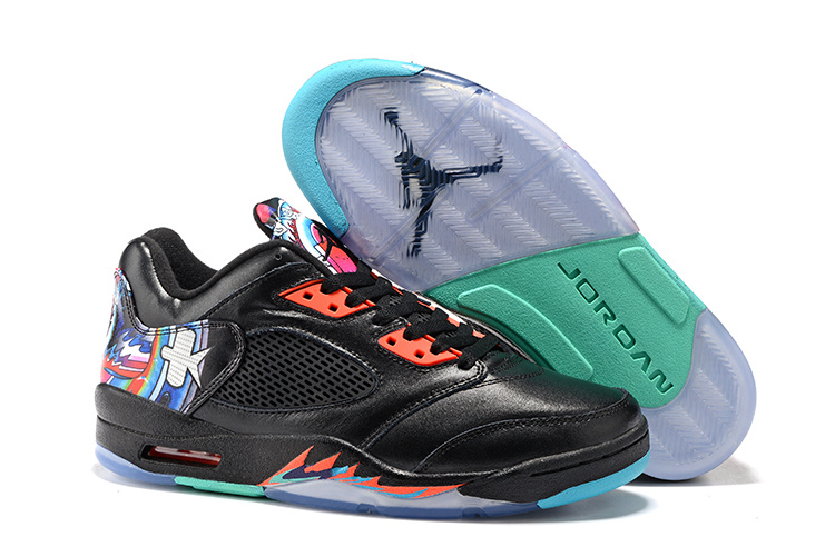 New Air Jordan 5 Low GS Kite Black Orange Shoes