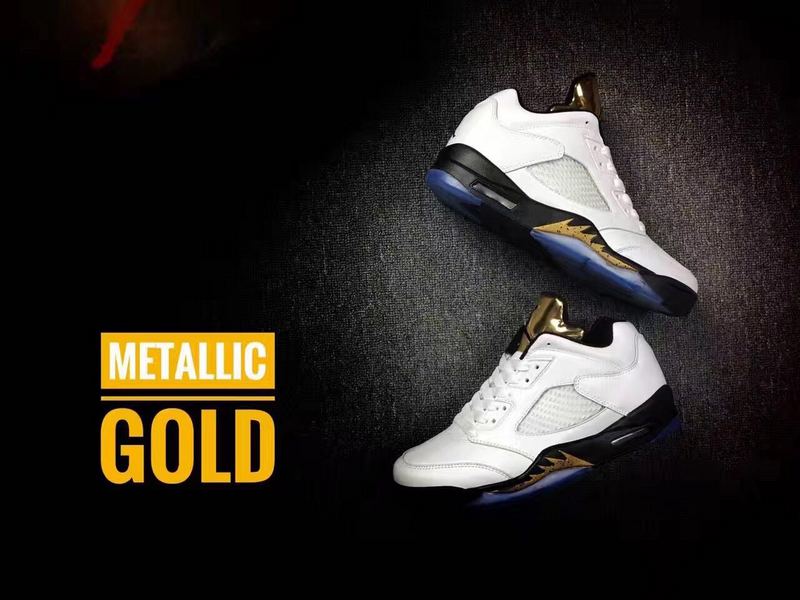 New Air Jordan 5 Low Metallic Gold Shoes - Click Image to Close