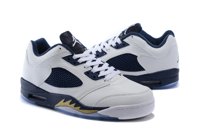 New Air Jordan 5 Low White Blue Shoes