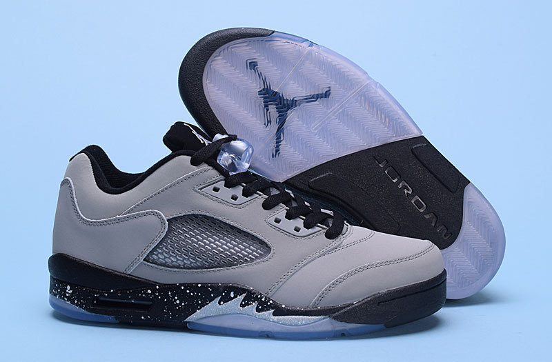 New Air Jordan 5 Low Wolf Grey Black Shoes