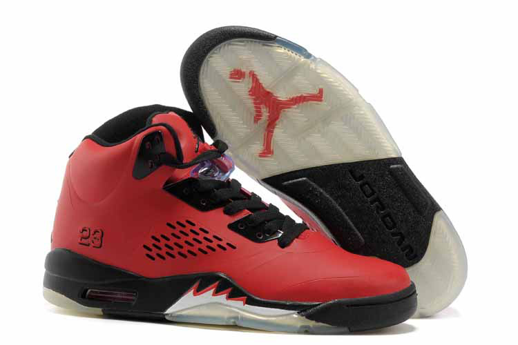 New Air Jordan Retro 5 Red Black Shoes - Click Image to Close