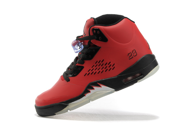 New Air Jordan Retro 5 Red Black Shoes