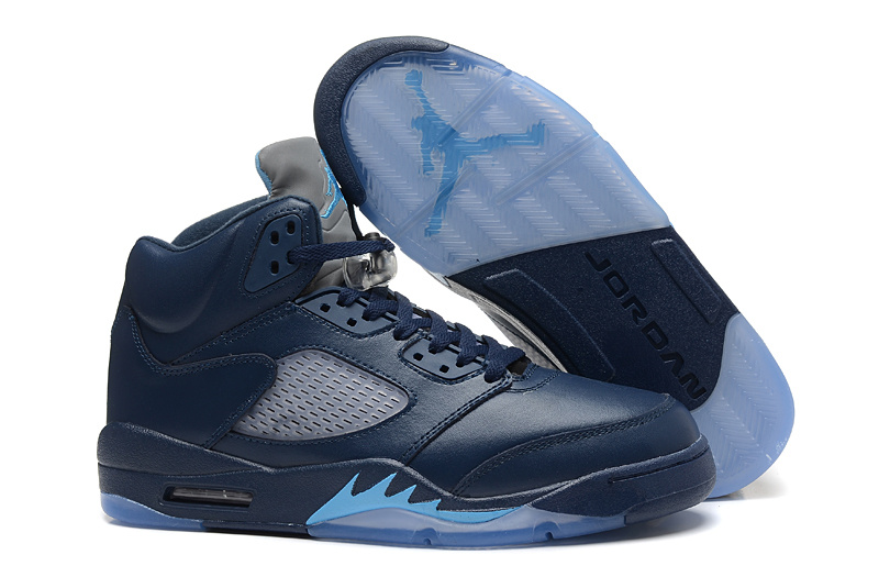 New Air Jordan 5 Retro Dark Blue Shoes - Click Image to Close