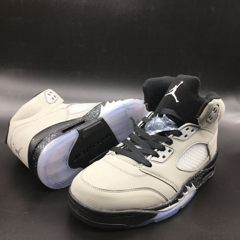 New Air Jordan 5 Retro Grey Black Basketball Shoes