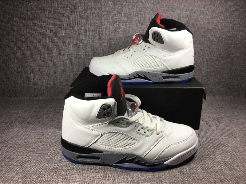 New Air Jordan 5 Retro White Cement Shoes