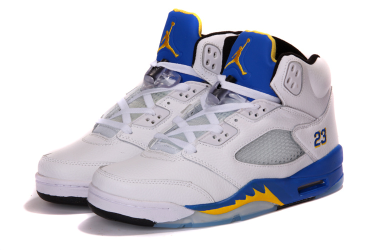 2013 Air Jordan 5 White Blue Shoes - Click Image to Close