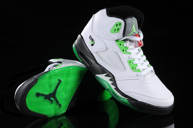 Jordan 5 Retro White Green White - Click Image to Close