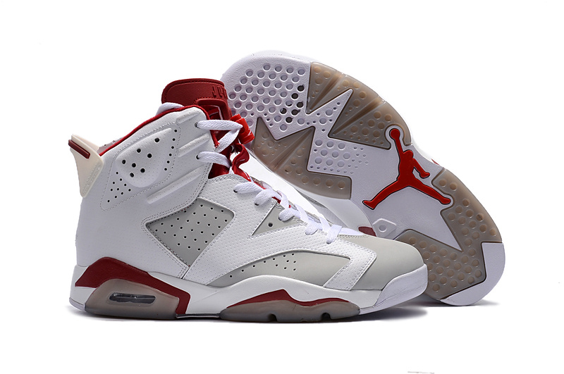 New Air Jordan 6 Alternate White Grey Red Shoes - Click Image to Close