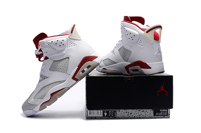 New Air Jordan 6 Alternate White Grey Red Shoes - Click Image to Close