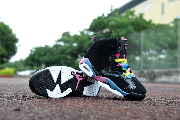 New Air Jordan 6 Black Colorful For Kids - Click Image to Close
