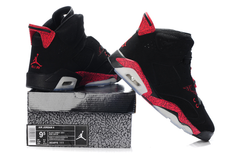 Latest Air Jordan 6 Black Grey Red