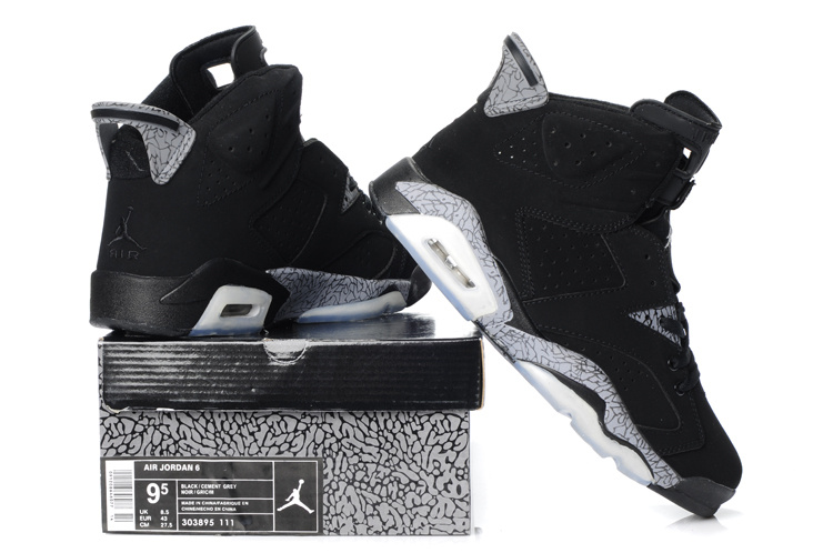 Latest Air Jordan 6 Black Grey - Click Image to Close