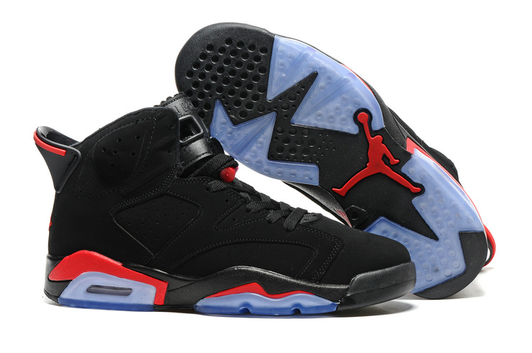 New Air Jordan 6 Black Infrad Red Blue Sole Shoes