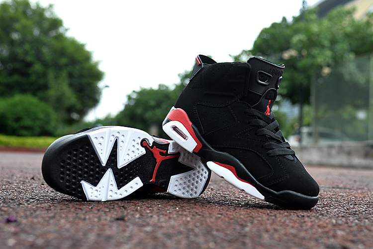 New Air Jordan 6 Black Red For Kids