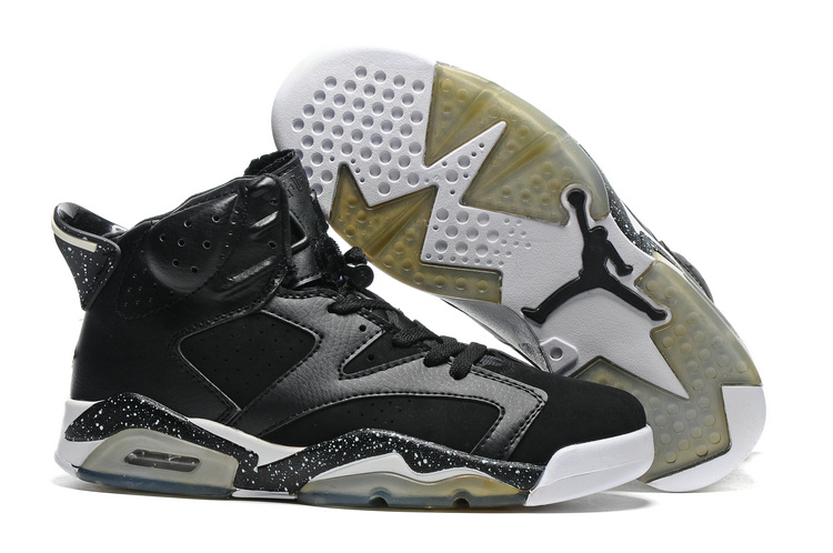 New Air Jordan 6 Black White Transparent Sole Shoes - Click Image to Close