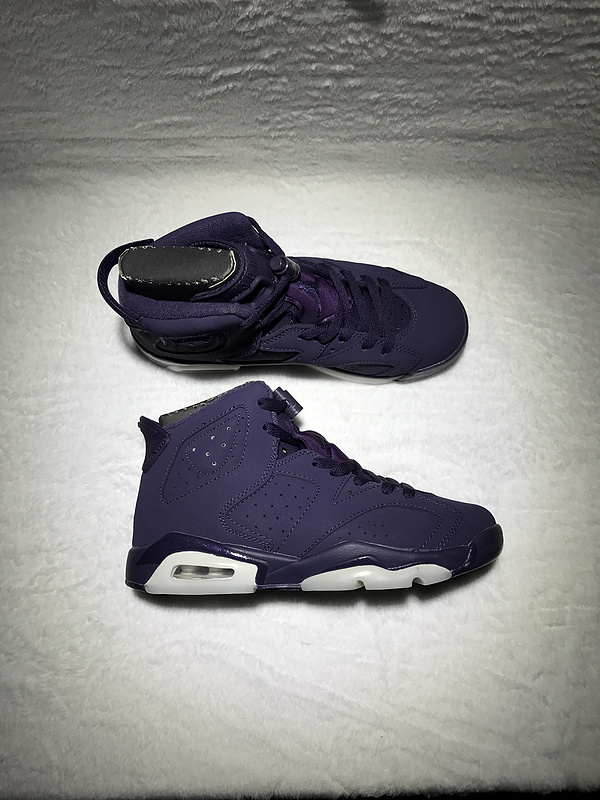 New Air Jordan 6 GS Purple Black Shoes