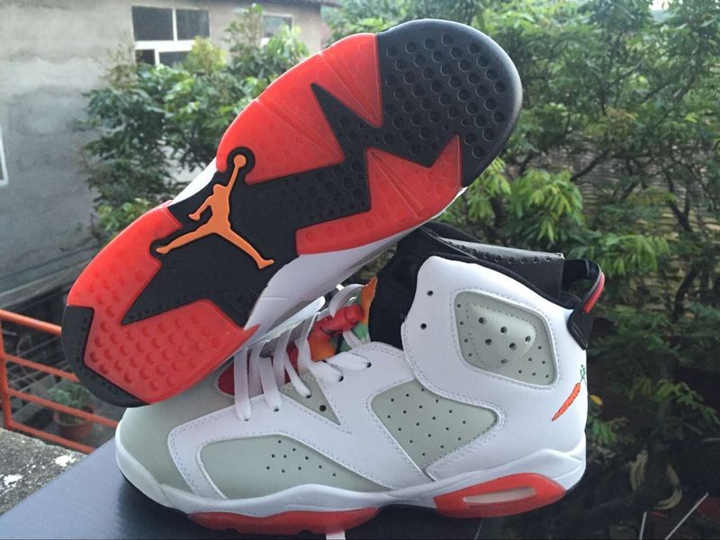New Air Jordan 6 Hare White Grey Red Shoes