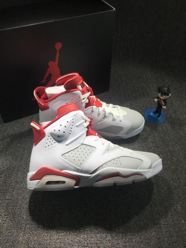 New Air Jordan 6 Hare White Red Shoes