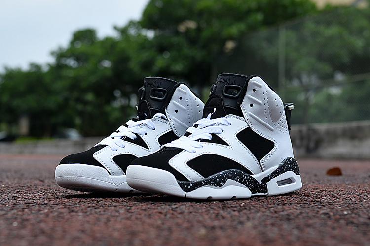 New Air Jordan 6 Oreo Black White For Kids