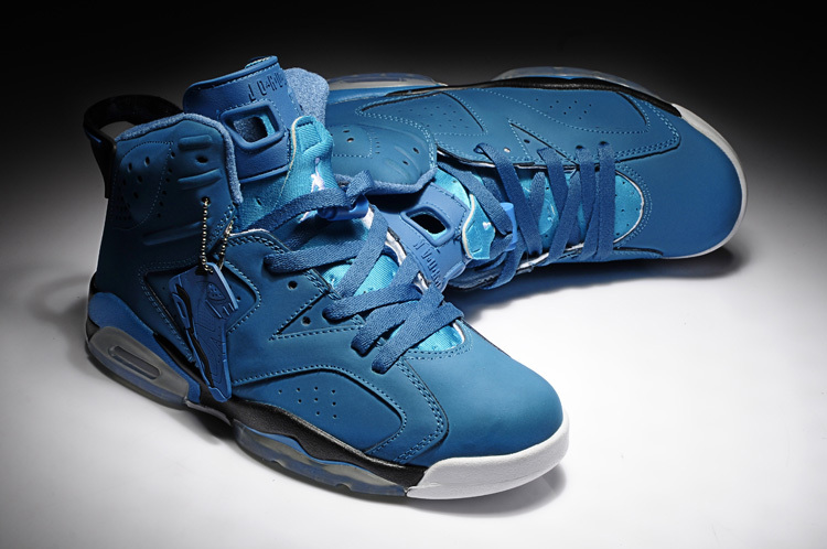 New Air Jordan 6 Retro Blue White Shoes - Click Image to Close