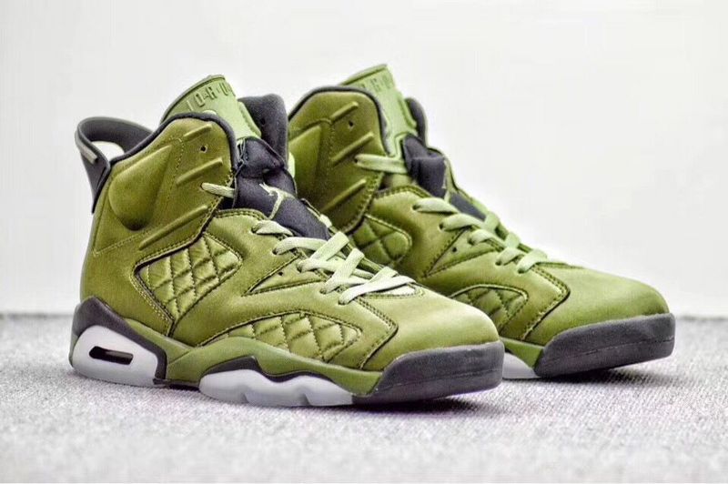 New Air Jordan 6 Retro Flying Jacket Green Black Shoes - Click Image to Close