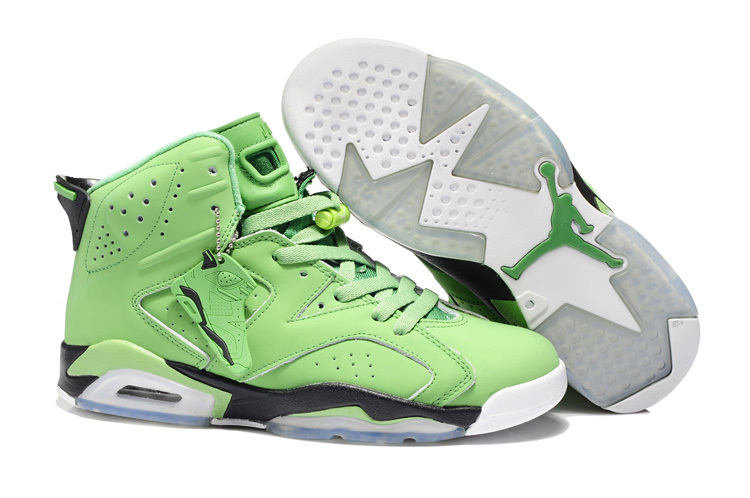 New Air Jordan 6 Retro Green White Shoes - Click Image to Close