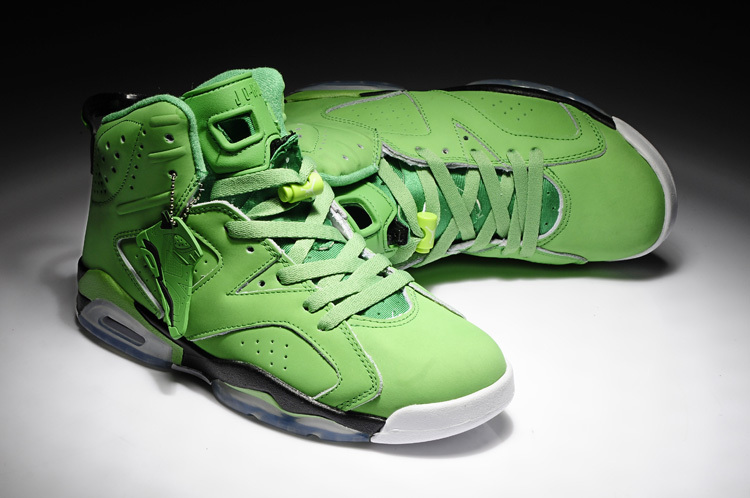 New Air Jordan 6 Retro Green White Shoes - Click Image to Close