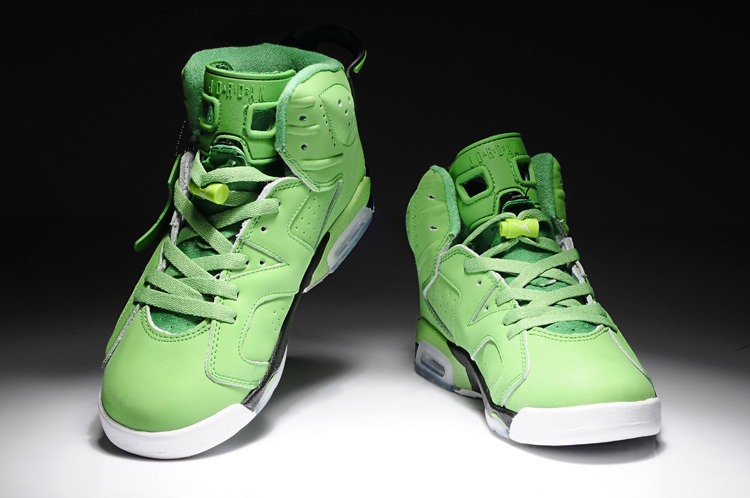 New Air Jordan 6 Retro Green White Shoes