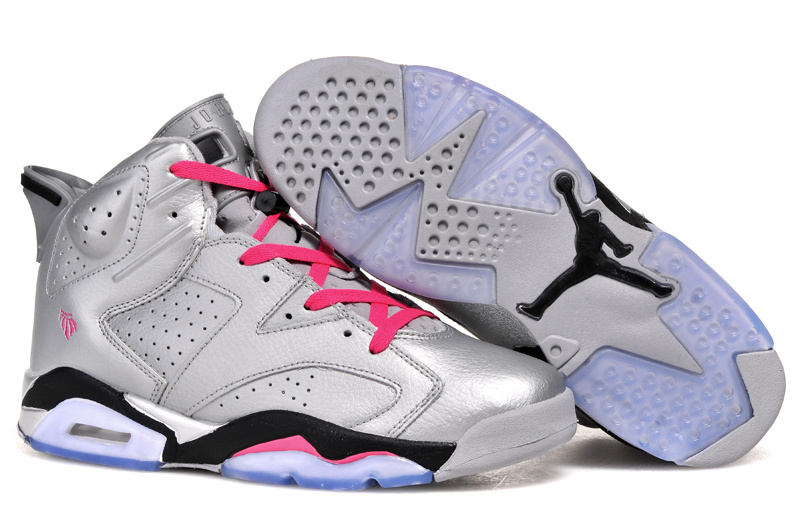New Air Jordan 6 Retro Silver Pink Shoes