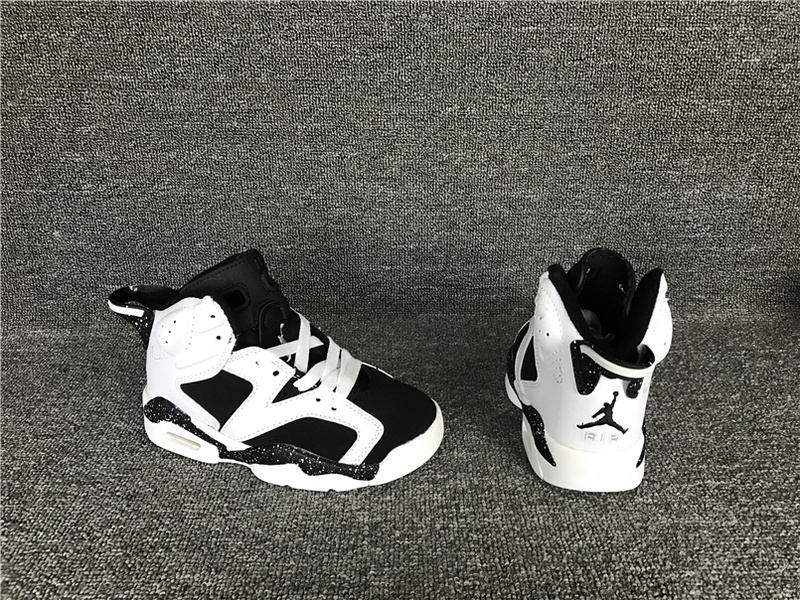 New Air Jordan 6 Retro White Black Shoes For Kids - Click Image to Close