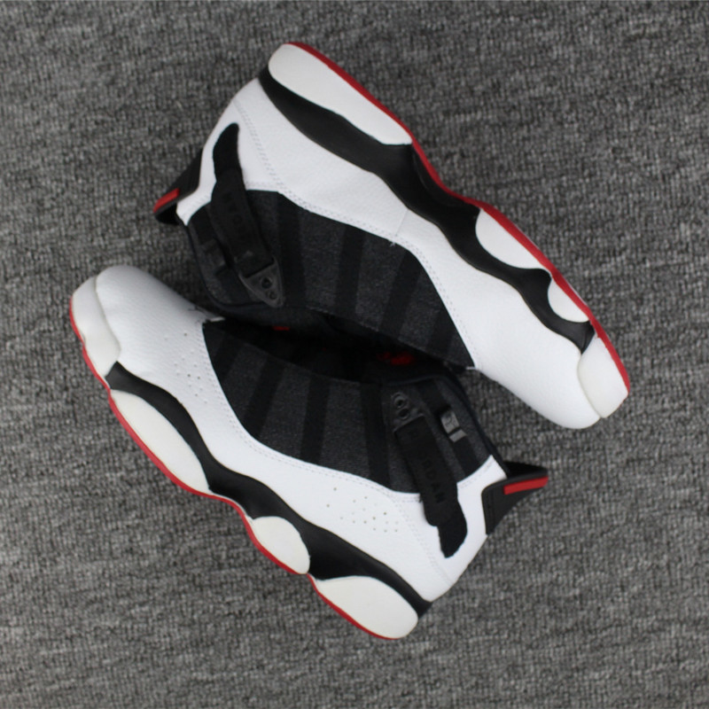 New Air Jordan 6 Rings White Black Red Shoes - Click Image to Close