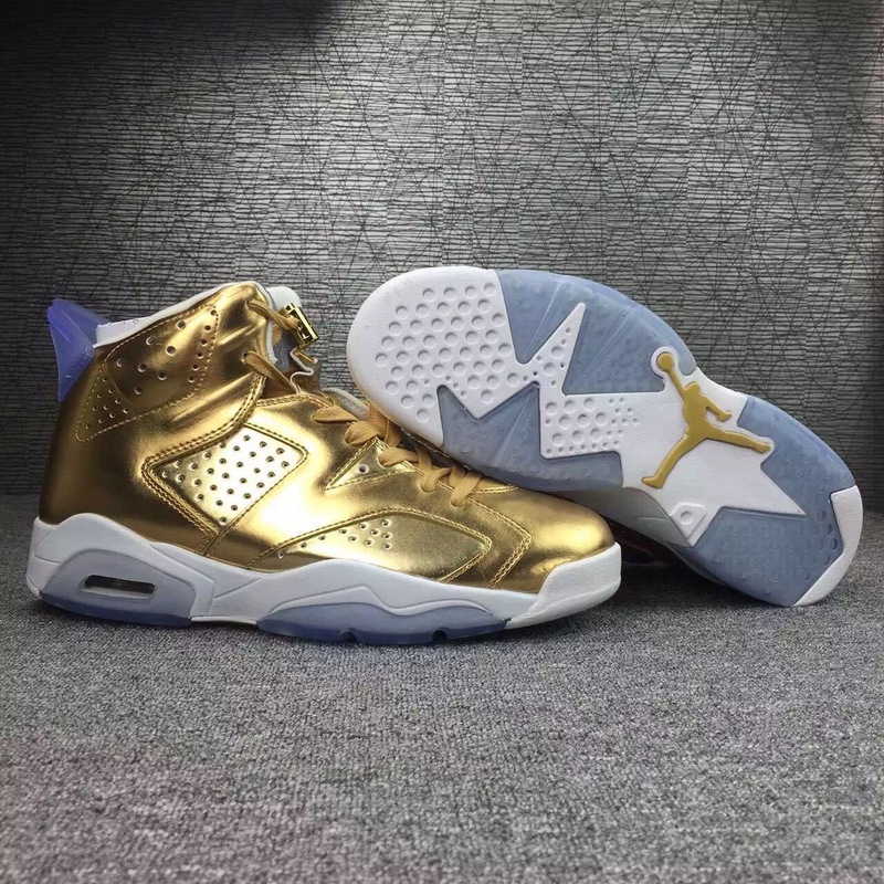 New Air Jordan 6 Spizike Lee Gold White Shoes