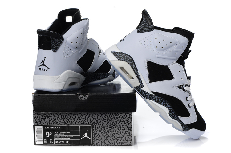 Latest Air Jordan 6 White Black Cement