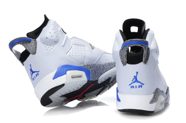 Latest Air Jordan 6 White Cement Blue Red - Click Image to Close