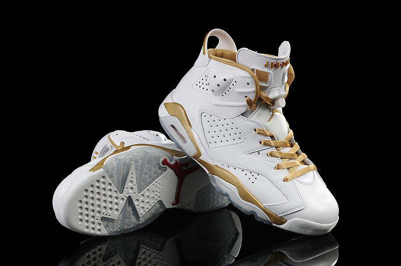 New Air Jordan 6 White Gold Retro Shoes - Click Image to Close