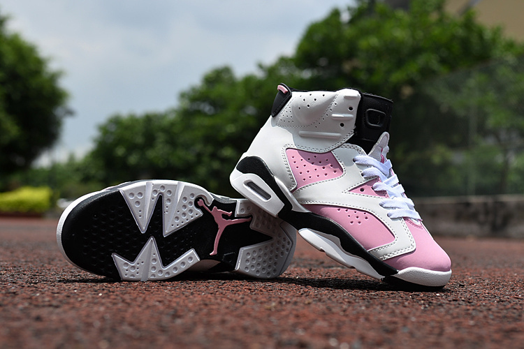 New Air Jordan 6 White Pink Black For Kids