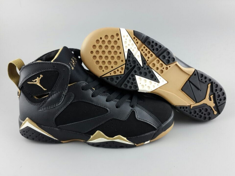 New Air Jordan 7 Black Gold For Women